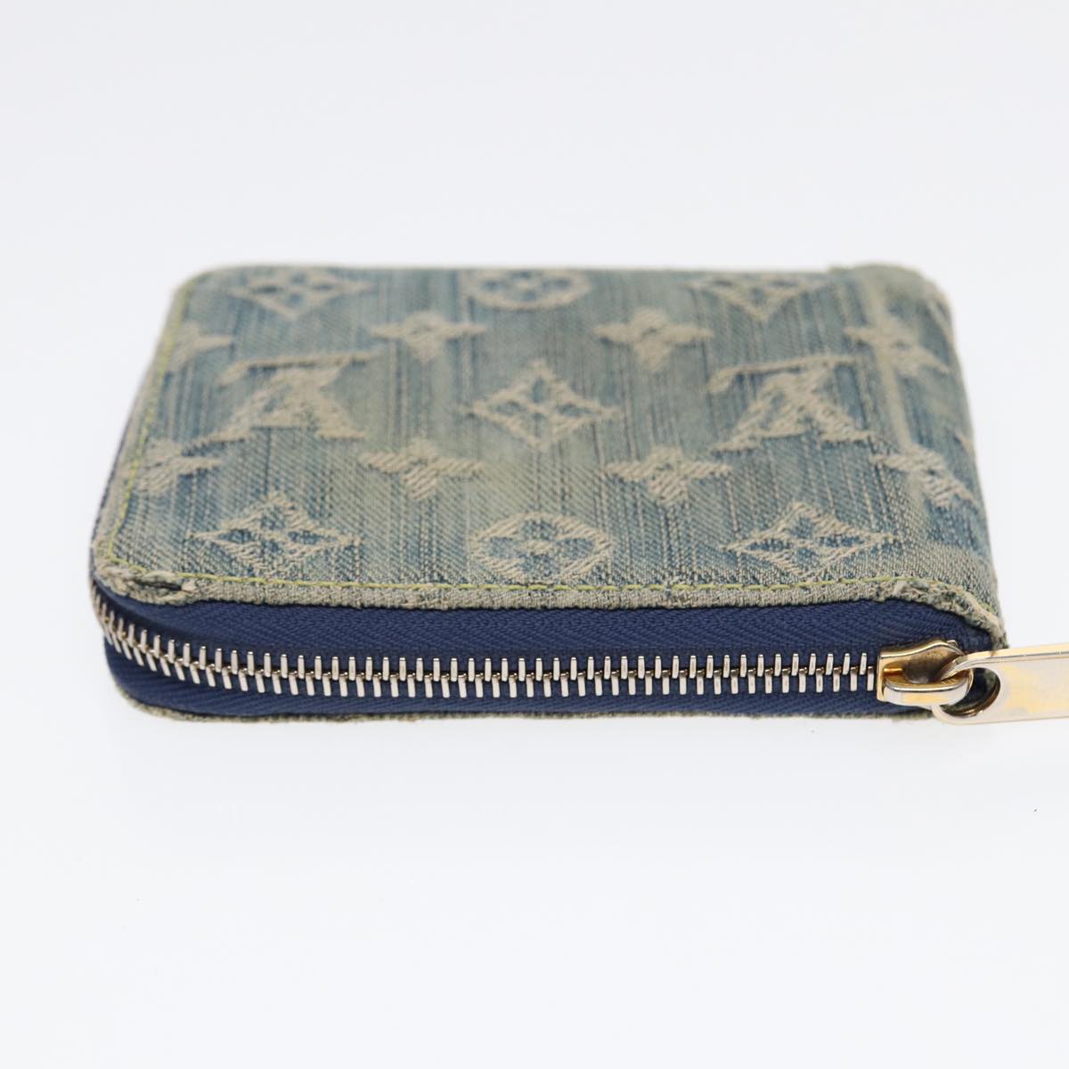 LOUIS VUITTON Monogram Denim Mini Zippy Wallet Wallet Blue M95342 LV 89480