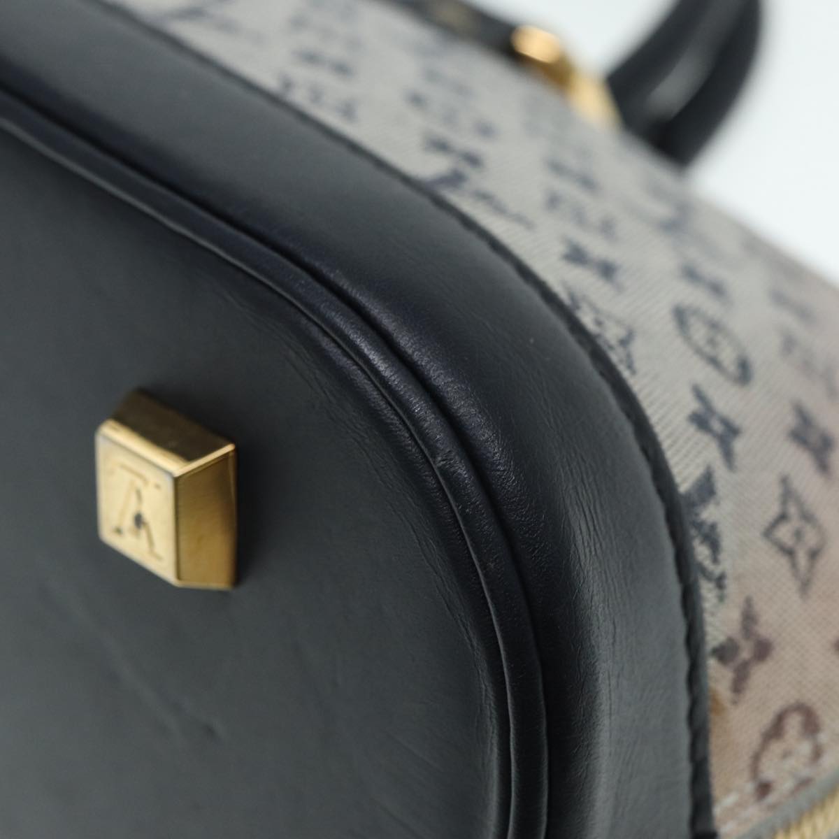 LOUIS VUITTON Monogram Mini Alma Ron Hand Bag Blue M92205 LV 89497
