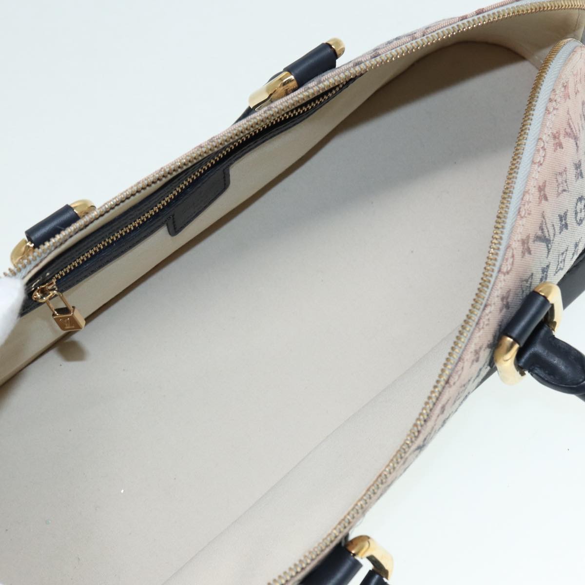 LOUIS VUITTON Monogram Mini Alma Ron Hand Bag Blue M92205 LV 89497