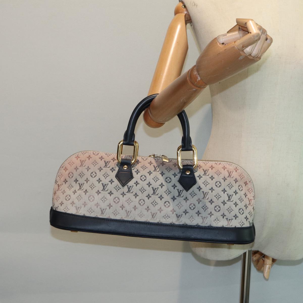 LOUIS VUITTON Monogram Mini Alma Ron Hand Bag Blue M92205 LV 89497