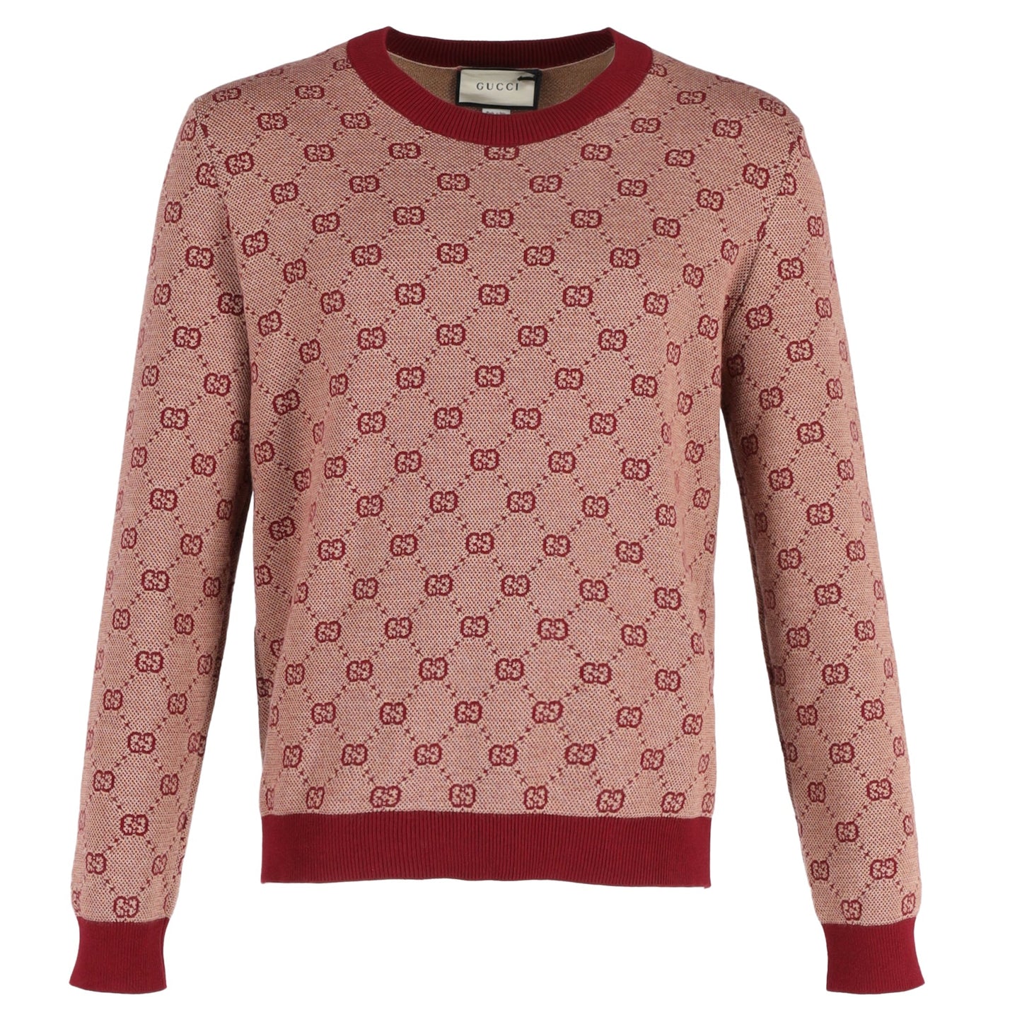 Luxury Gucci Trending 2025 Logo-Intarsia Sweater in Red Wool