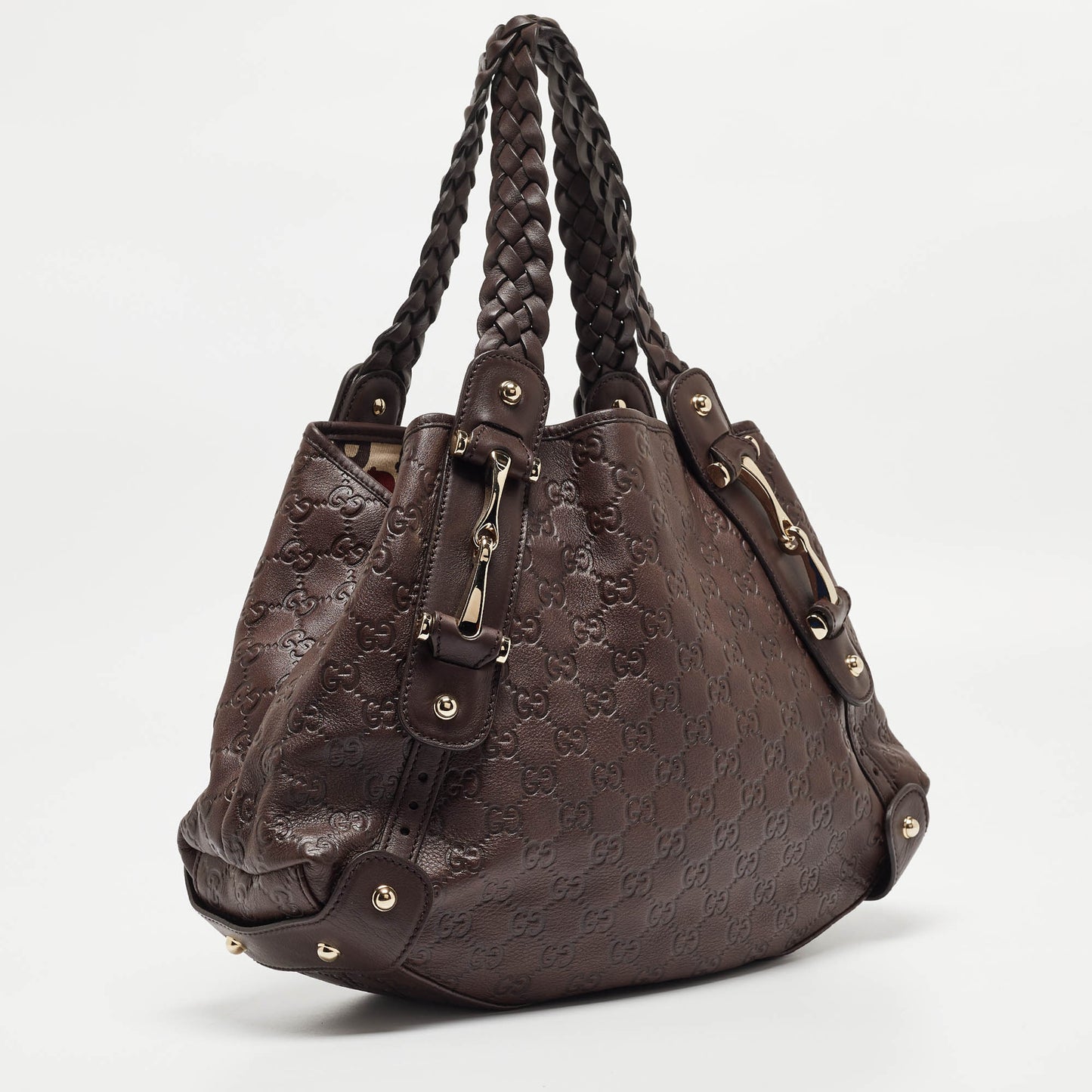 Gucci Dark Guccissima Leather Small Pelham Shoulder Bag