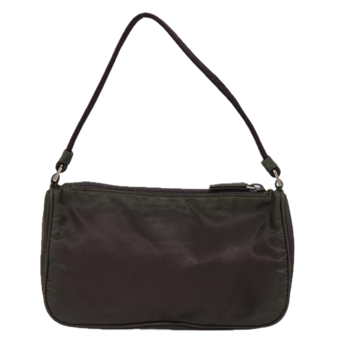 Luxury Prada Accessory Pouch Nylon Khaki Silver  89521