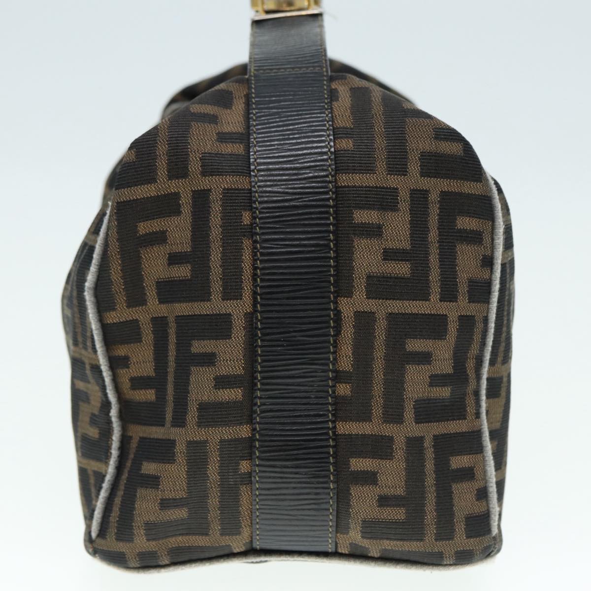 Luxury Fendi Zucca Canvas Vanity Hand Bag Brown Black gold89547
