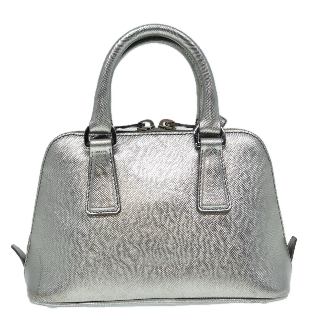 Luxury Prada Hand Bag Safiano leather 2way Silver  89571