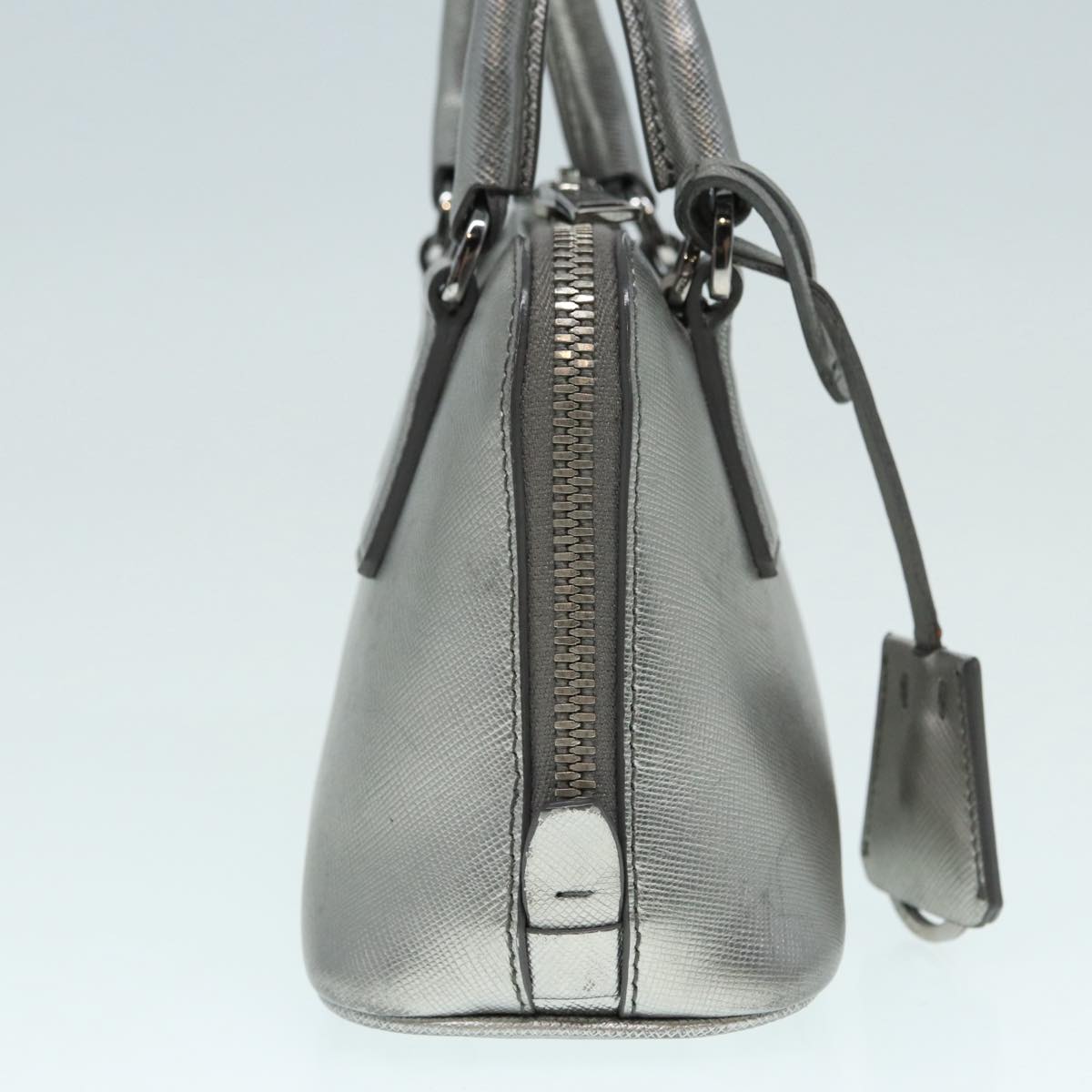 Luxury Prada Hand Bag Safiano leather 2way Silver  89571