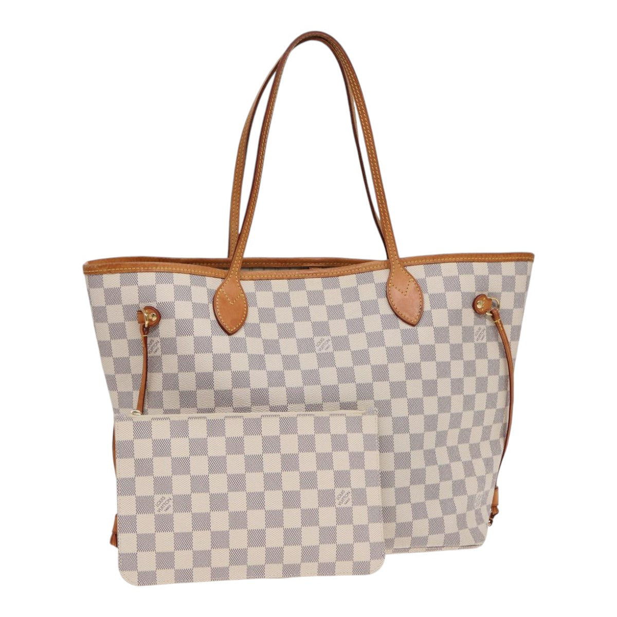 LOUIS VUITTON Damier Azur Neverfull MM Tote Bag N41605 LV 89572