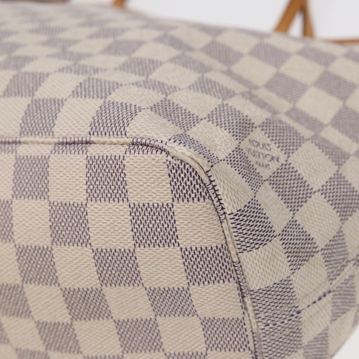LOUIS VUITTON Damier Azur Neverfull MM Tote Bag N41605 LV 89572