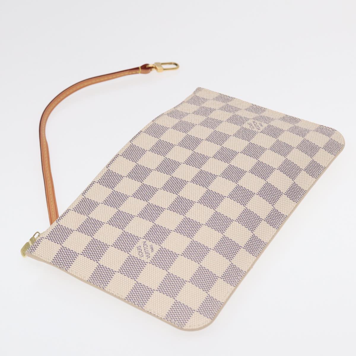 LOUIS VUITTON Damier Azur Neverfull MM Tote Bag N41605 LV 89572