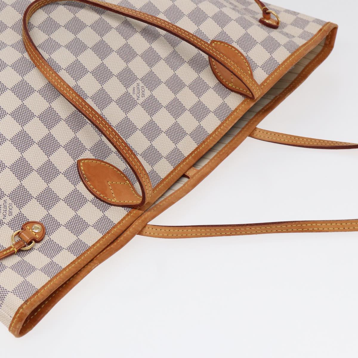 LOUIS VUITTON Damier Azur Neverfull MM Tote Bag N41605 LV 89572