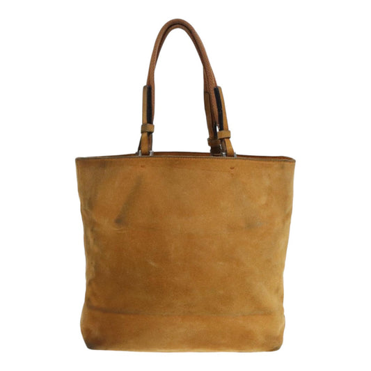 Luxury Prada Tote Bag Suede Brown Silver  89613