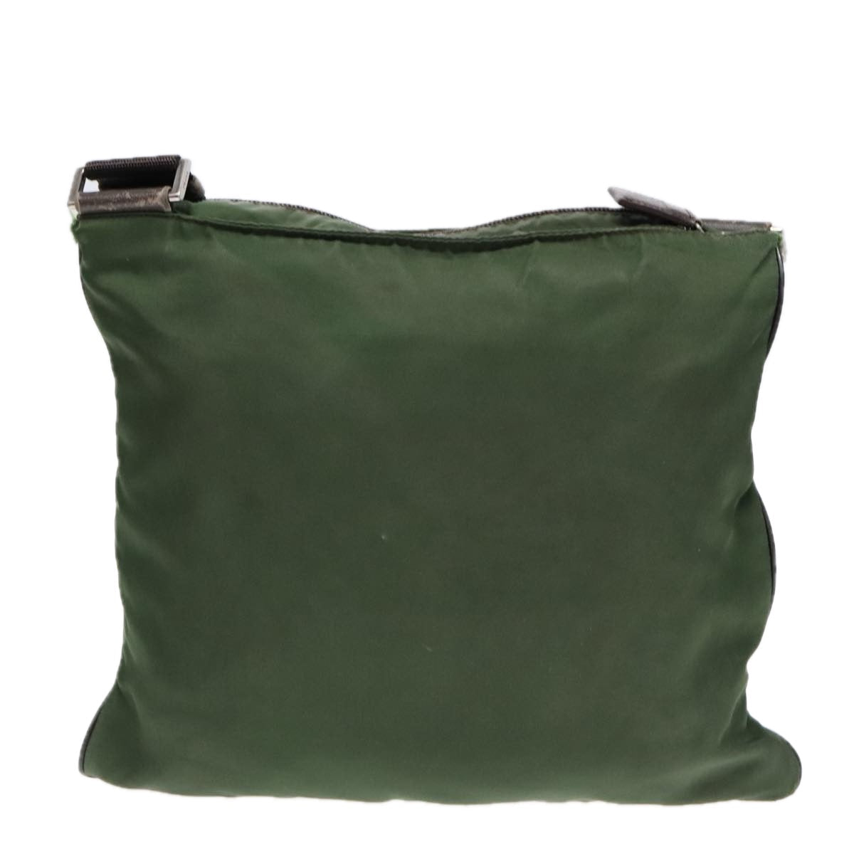 Luxury Prada Shoulder Bag Nylon Khaki Brown Silver  89614