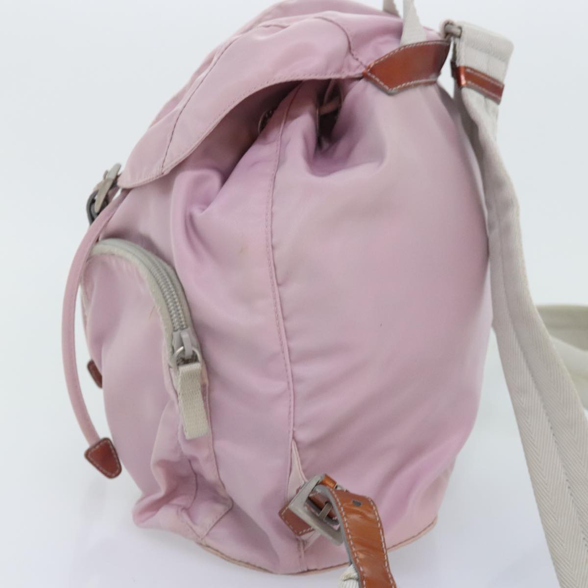 Luxury Prada Backpack Nylon Pink Silver  89617