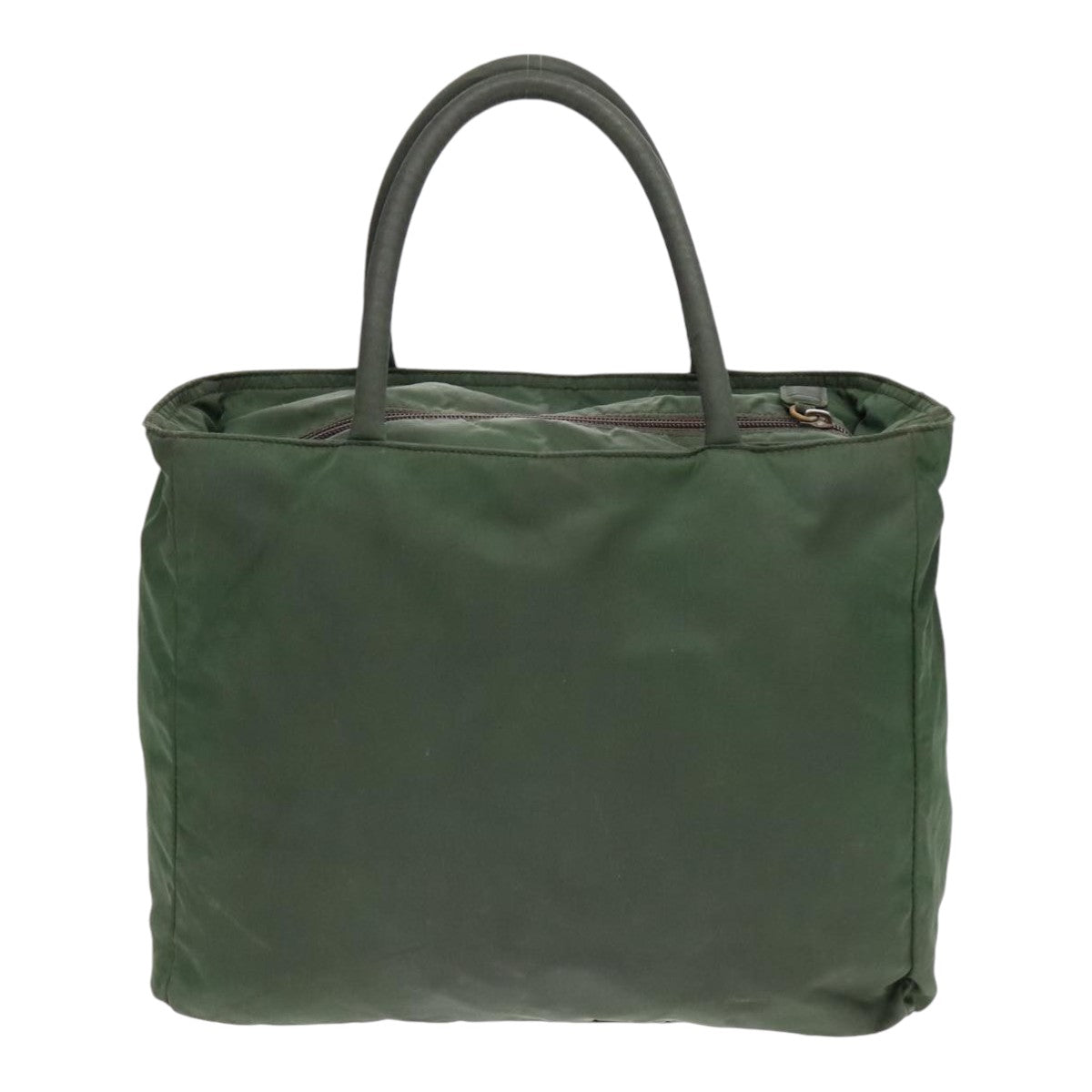 Luxury Prada Tote Bag Nylon Khaki Silver  89618