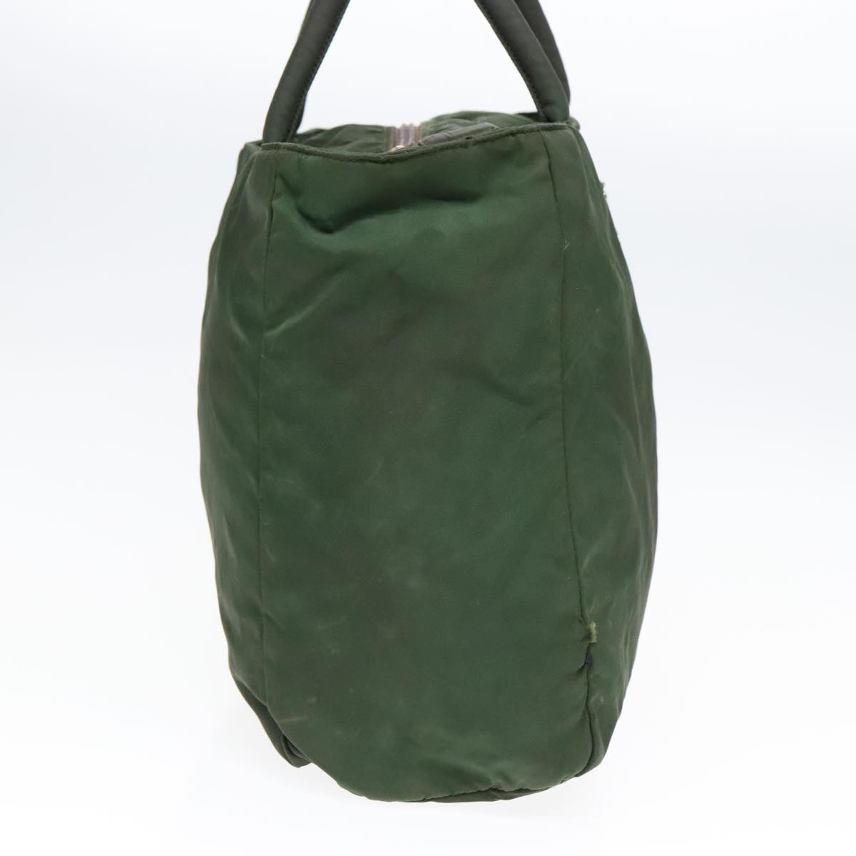 Luxury Prada Tote Bag Nylon Khaki Silver  89618