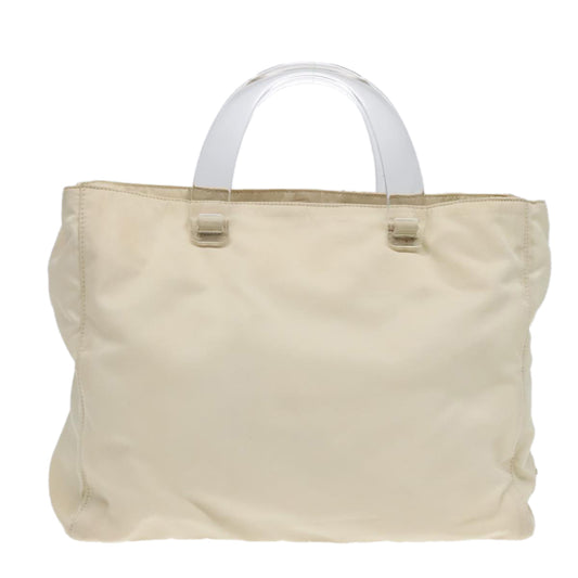 Luxury Prada Hand Bag Nylon White Silver  89620