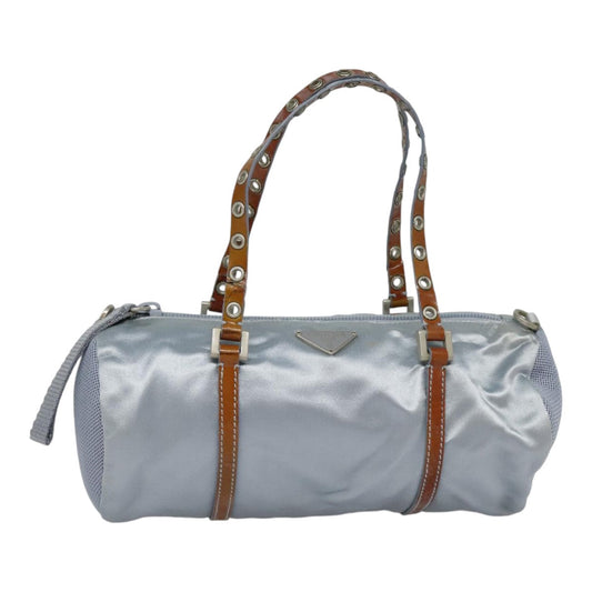 Luxury Prada Hand Bag Satin Light Blue  89783