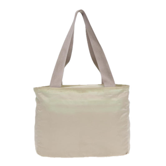 Luxury Prada Tote Bag Nylon Beige Silver  89784