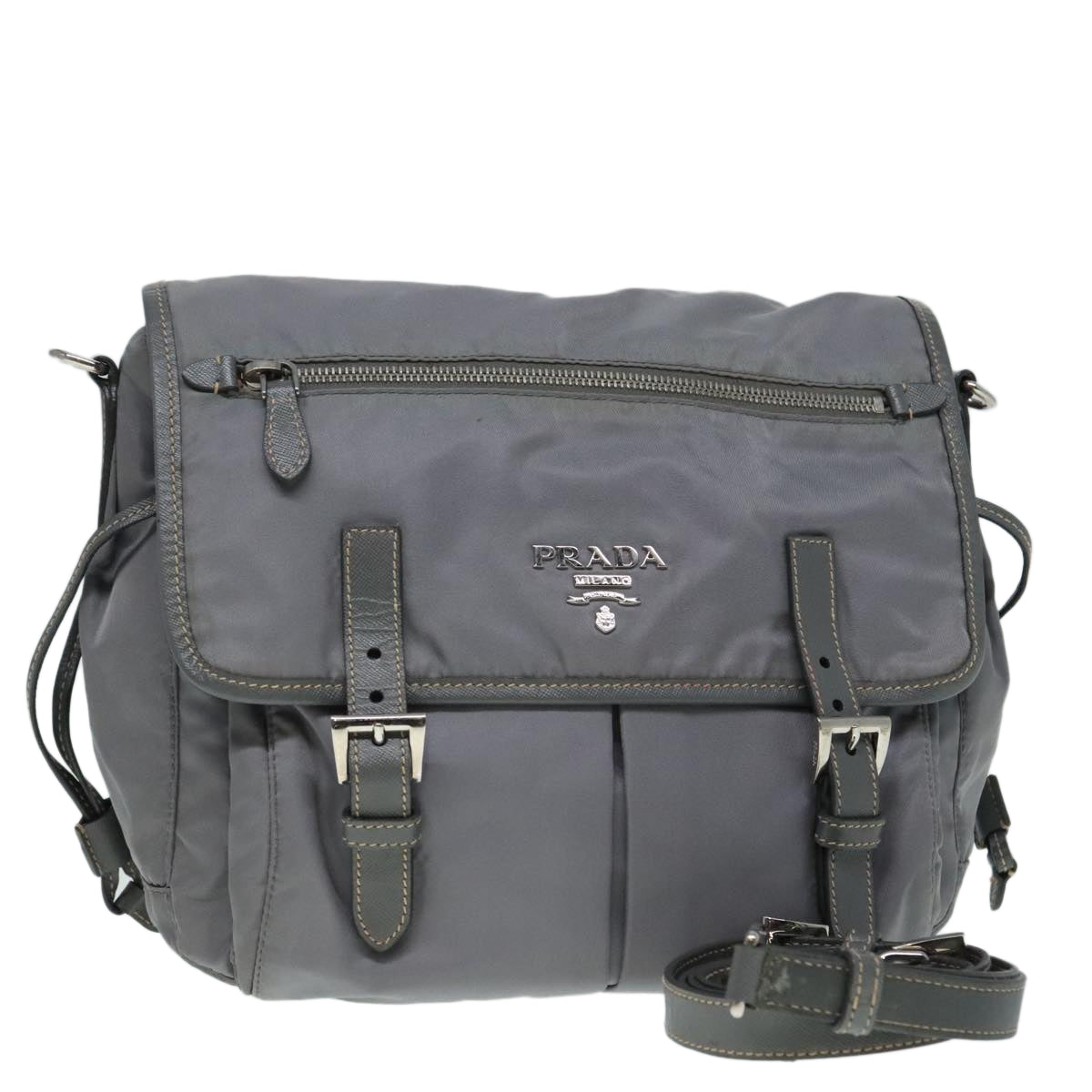 Luxury Prada Shoulder Bag Nylon Gray  89792