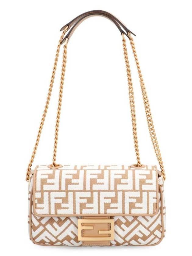 Luxury Fendi Baguette Chain Midi Shoulder Bag Brown