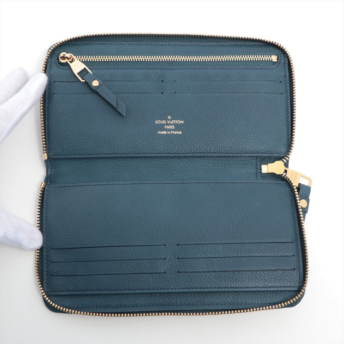Louis Vuitton Monogram Amplant Portfolio Scretron M60487 Blue Round  Wallet