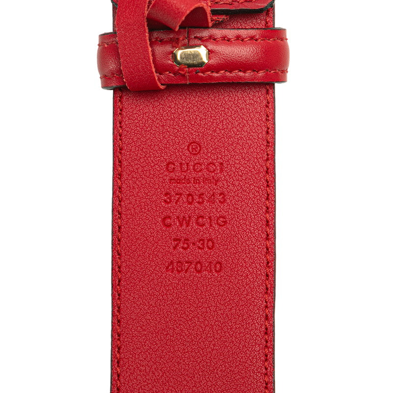 Gucci Interlocking G Leather Belt Red Gold