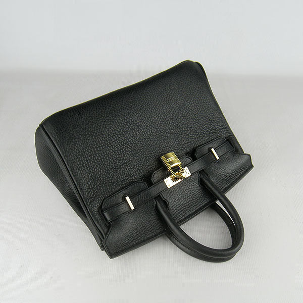 Luxury Hermes Birkin 25cm Handbag 6068 black golden