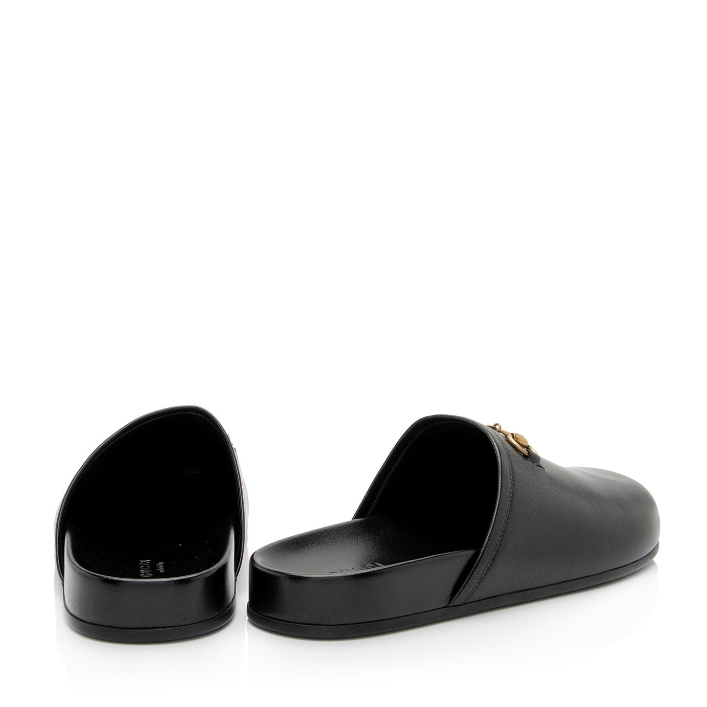 Gucci Leather Horsebit River Slippers
