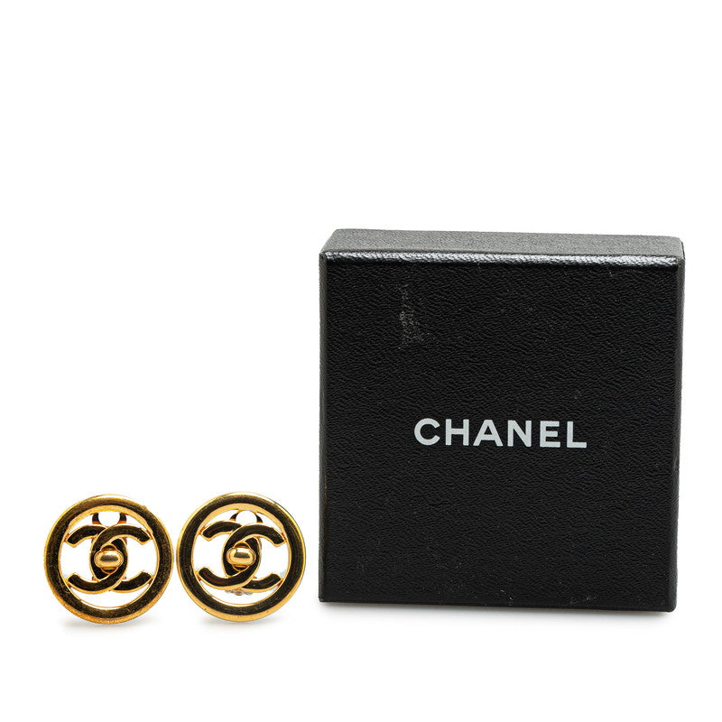 Chanel Vintage Coco Mark Turnlock Earrings