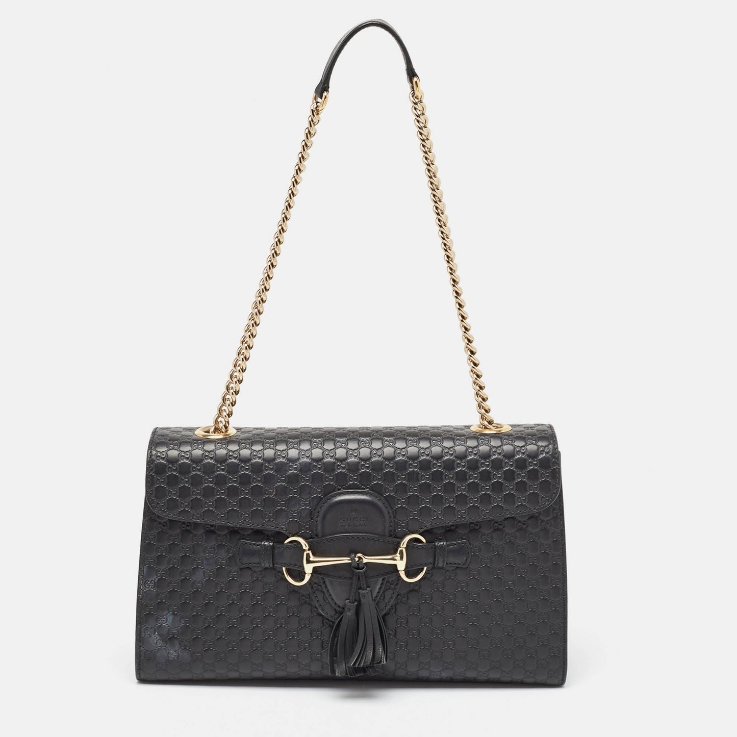 Luxury Gucci Trending 2025 Black MicroLuxury Gucci Trending 2025ssima Leather Medium Emily Shoulder Bag