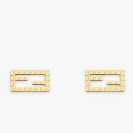 Luxury FendiFF BAGUETTE MOTIF SHAPED GOLD EARRINGS