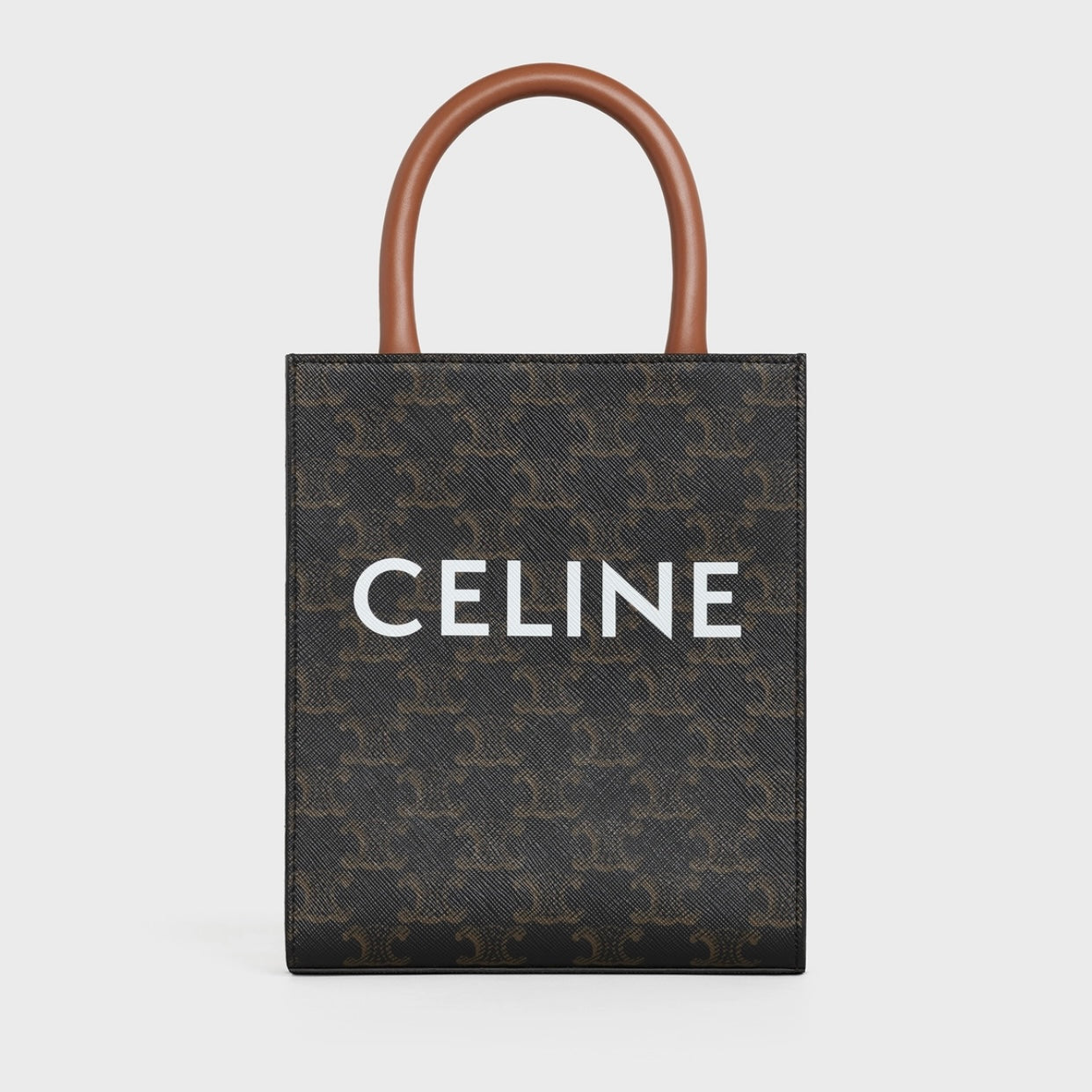 Celine Mini Vertical Cabas in Triomphe Canvas and Calfskin