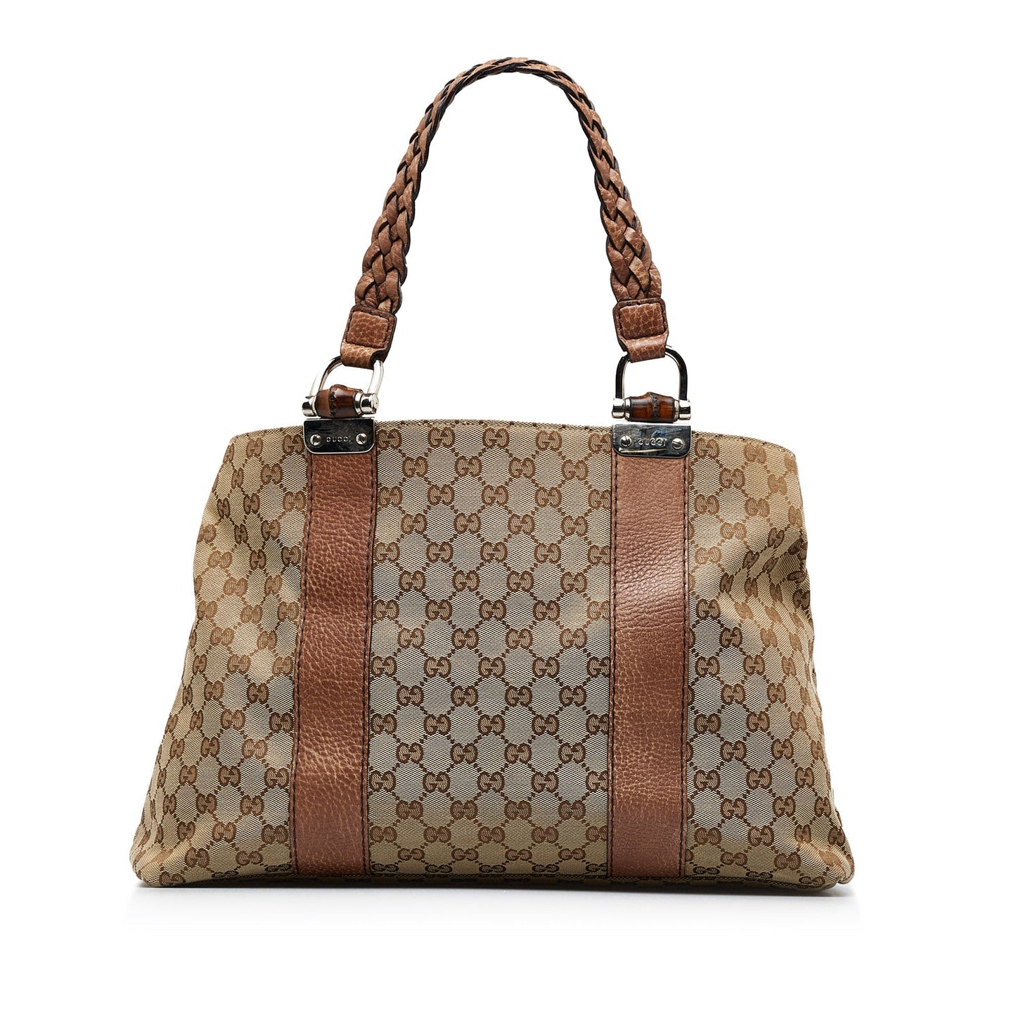 Luxury Gucci Medium GG Canvas Bamboo Bar Tote Tote Bag