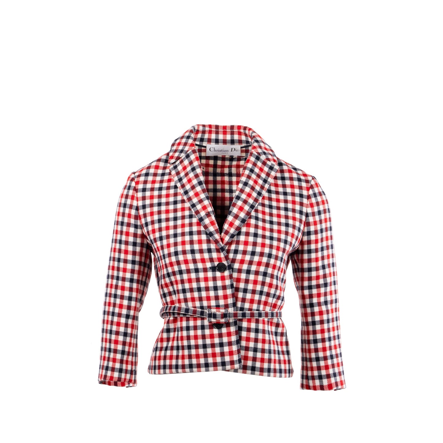 Dior size 34 Plaid Patterns jacket virgin wool red/ multicolour