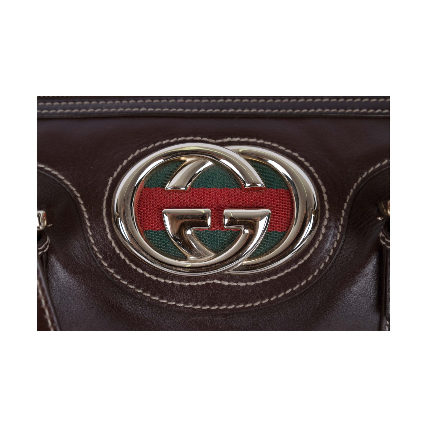 Luxury Gucci Trending 2025 Dark Brown Leather GG Britt Boston Bag - '10s