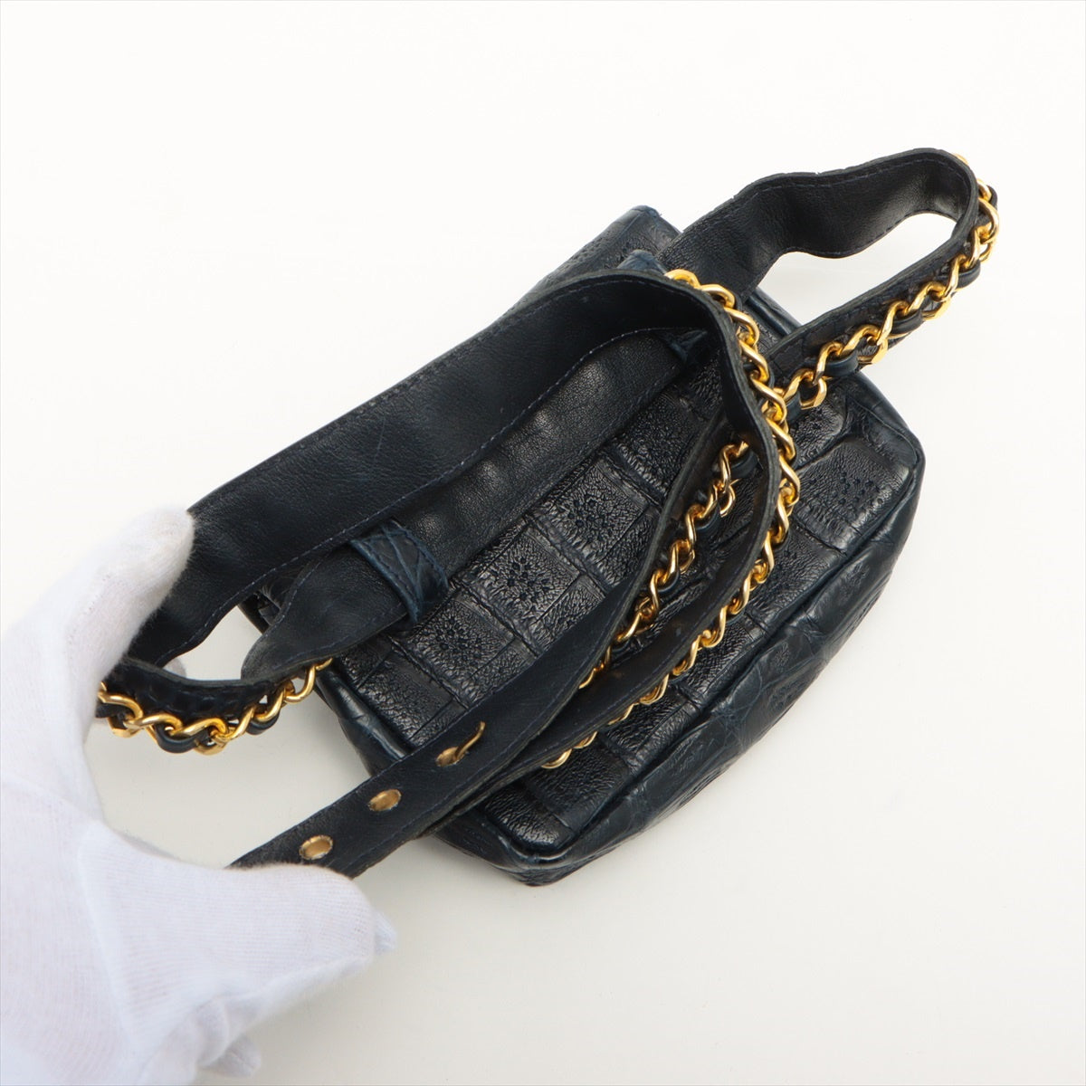Chanel Coco Crocodile Waistport Navy G  0st ing Tools