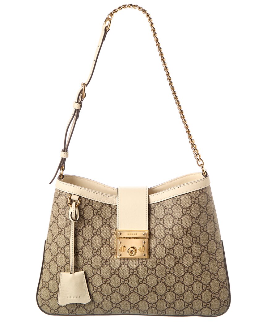 Luxury Gucci Trending 2025 Padlock Medium GG Supreme Canvas & Leather Shoulder Bag