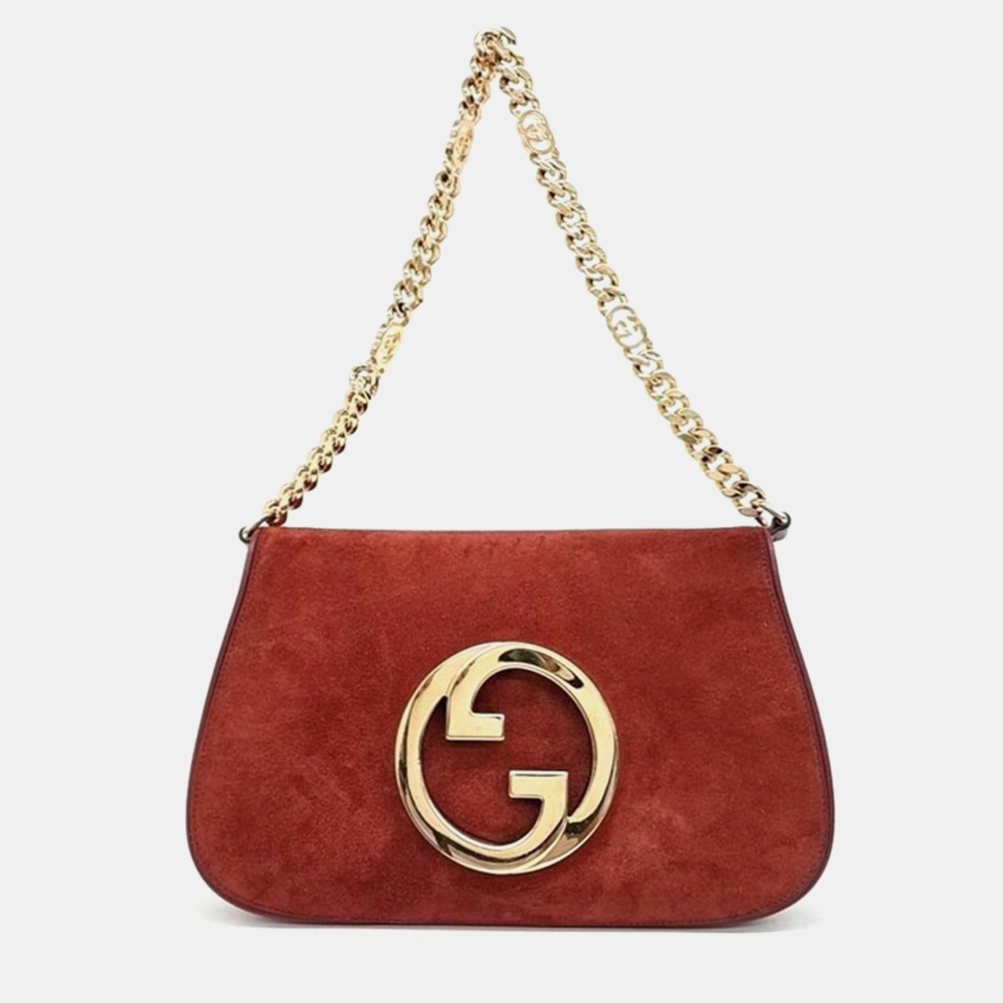 Luxury Gucci Trending 2025 Blondie Red Suede Talco Roxy Calfskin Blondie Chain Shoulder Flap Bag