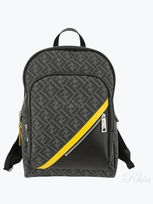 Luxury Fendi Diagonal FF Fabric Backpack Black