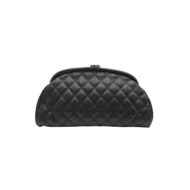 CHANEL Timeless Clutch in Black Quilted Caviar Leather