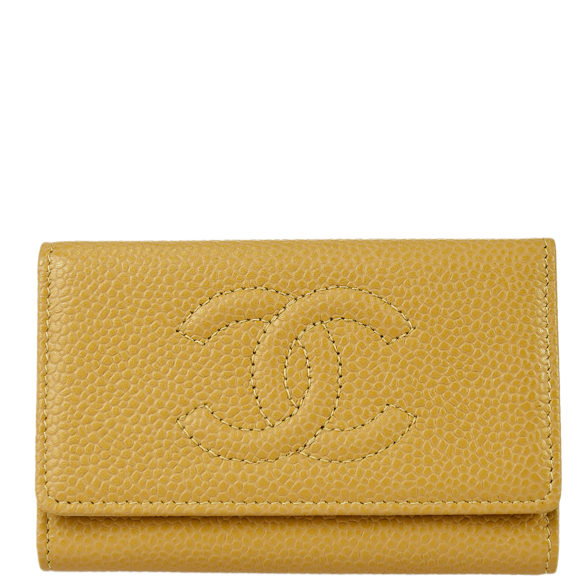 Luxury Chanel 2004-2005 Beige Caviar Timeless Key Case