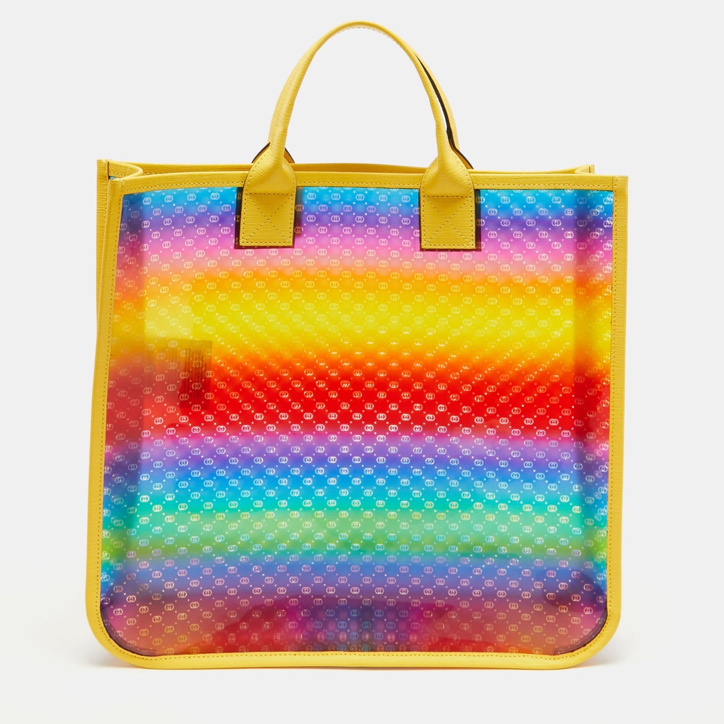 Luxury Gucci Trending 2025 Multicolor Diamante Vinyl and Leather Tote