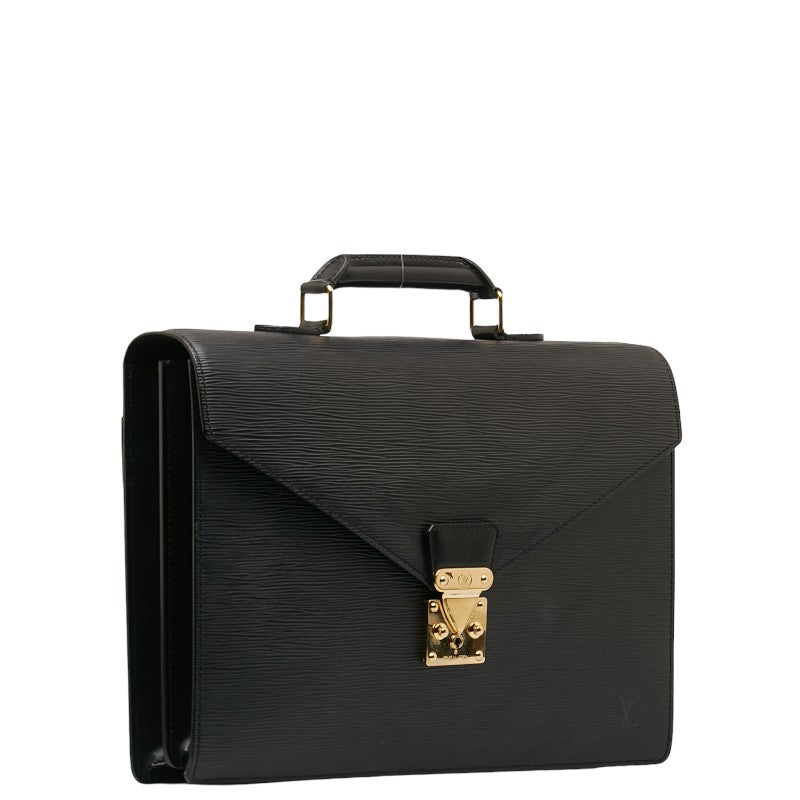 Louis Vuitton Epi Celebrity Concierge Business Bag Briefcase Handbag M54422 Noneir Black Leather Men Louis Vuitton