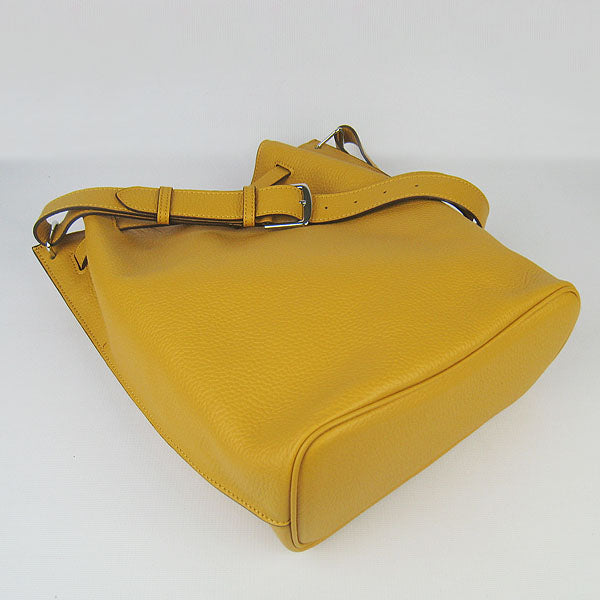 Luxury Hermes Nappa Leather Shoulder Bag H2804 yellow Silver