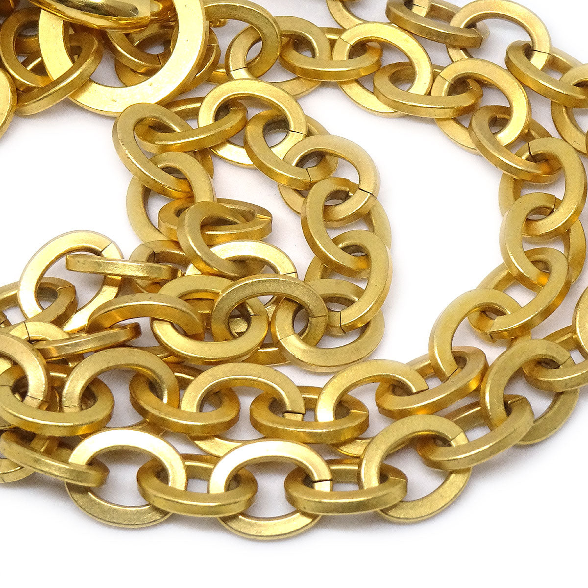 Luxury Chanel 1995 Heart Mirror CC Gold Chain Necklace