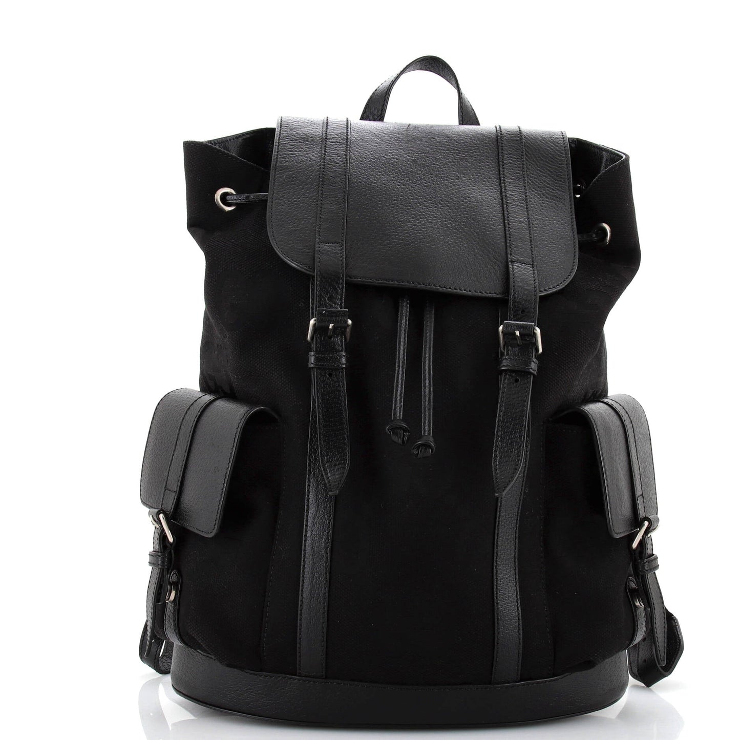 Luxury Gucci Trending 2025 Double Pocket Belt Backpack Jumbo GG Canvas and Leather Large