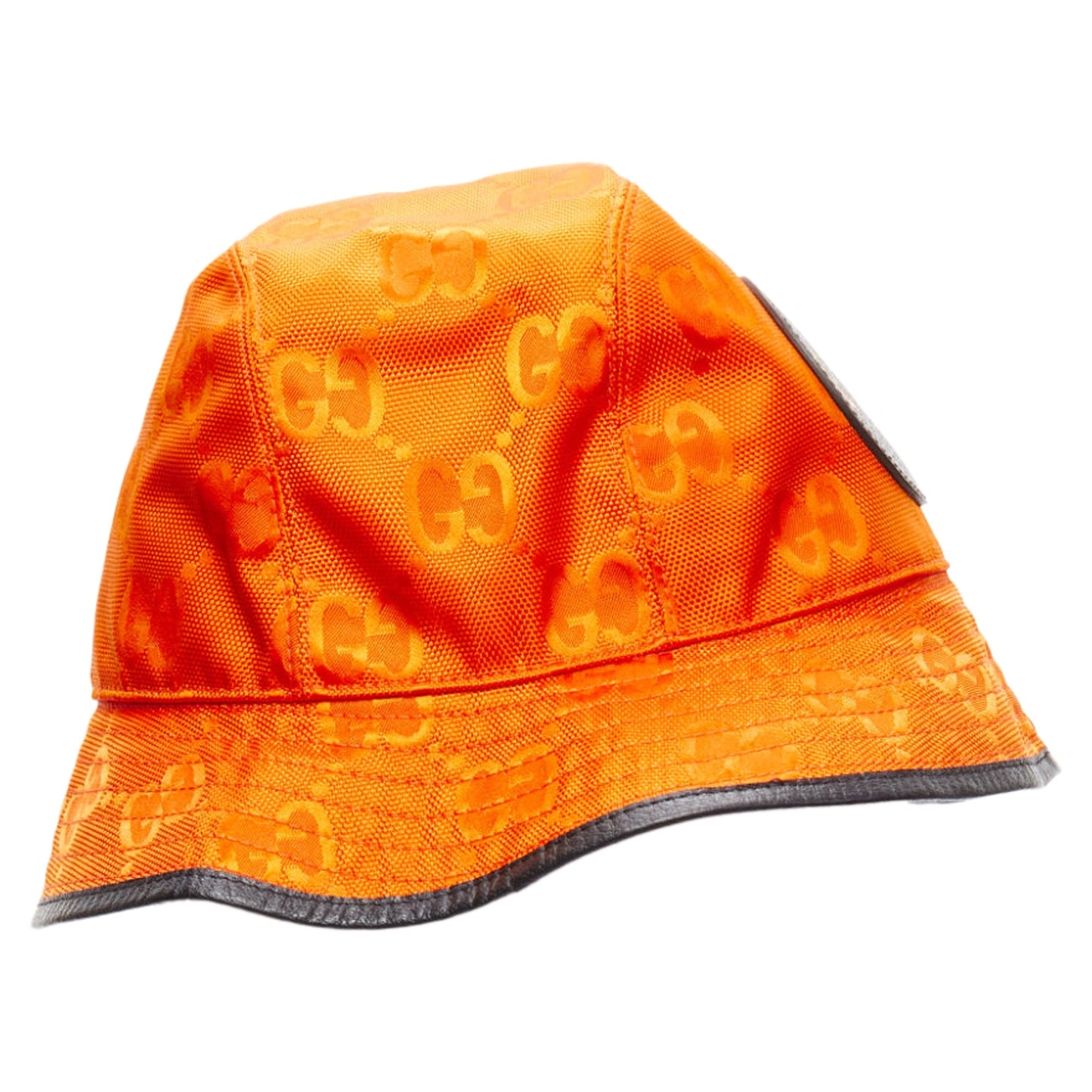 Gucci off the grid gg monogram leather trim bucket hat