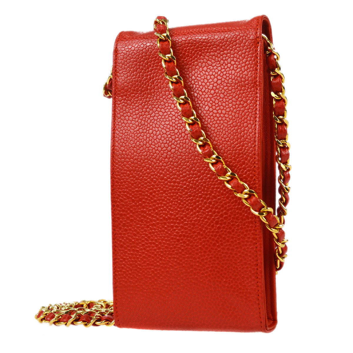 Luxury Chanel 1997-1999 Timeless Phone Case Red Caviar