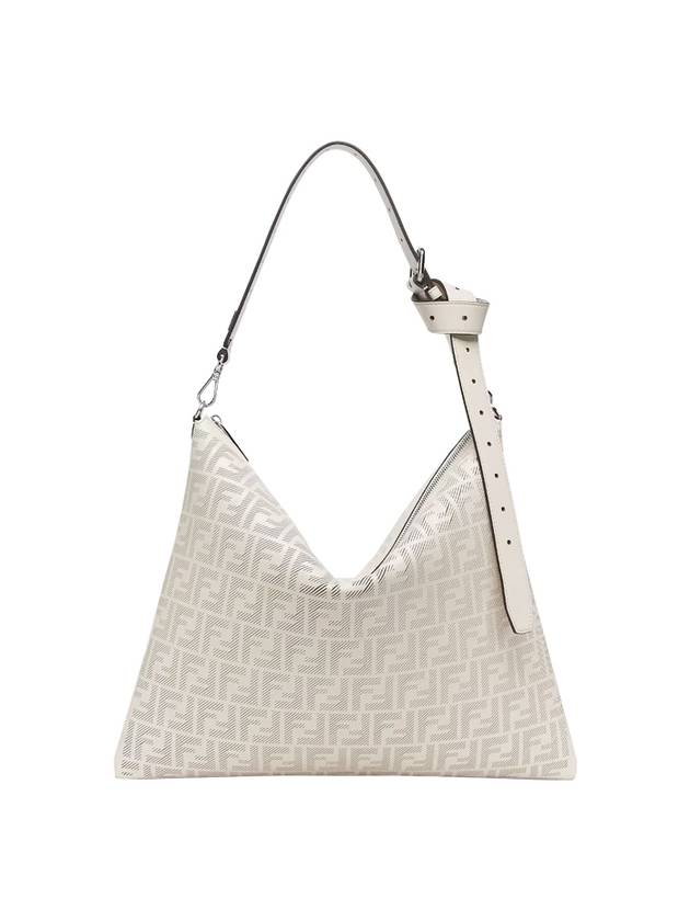 Luxury Fendi After FF Leather Shoulder Bag White