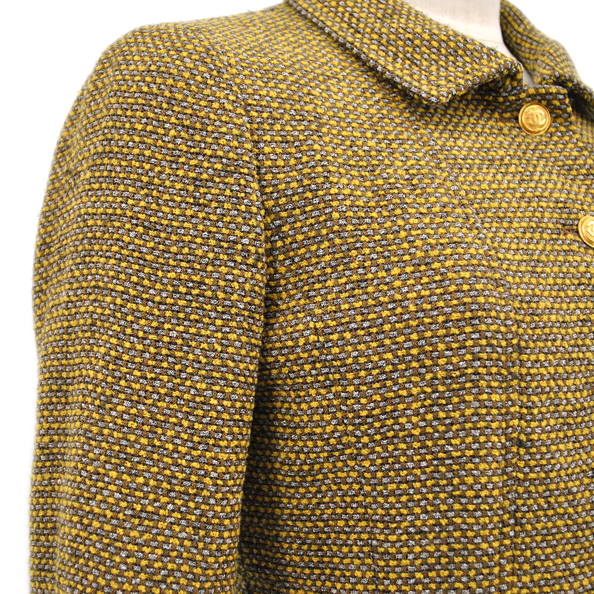 Luxury Chanel 1996 Fall CC logo-buttons tweed jacket #36